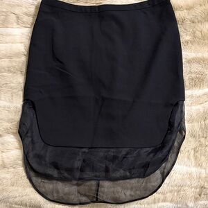 Mason by Michelle Mason Black High-Low Skirt with Layered Sheer Hem